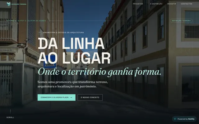 Definição Terrena website demo: From line to place