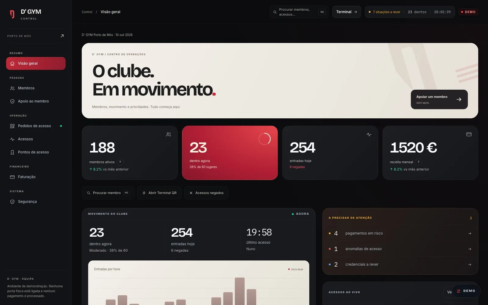DGym — desktop view