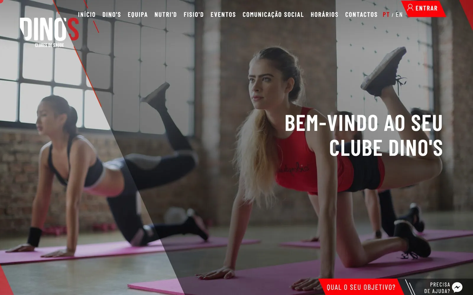 Previous Dino's website, with stock photography