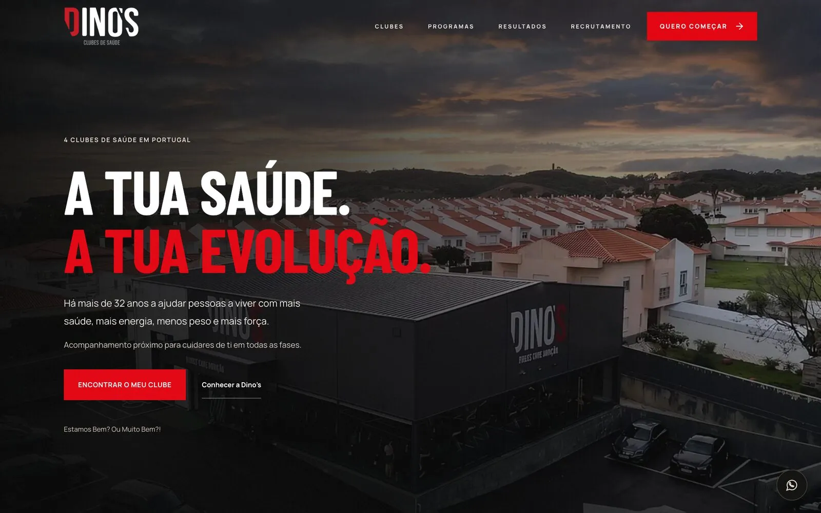Dino's Health Clubs — desktop view