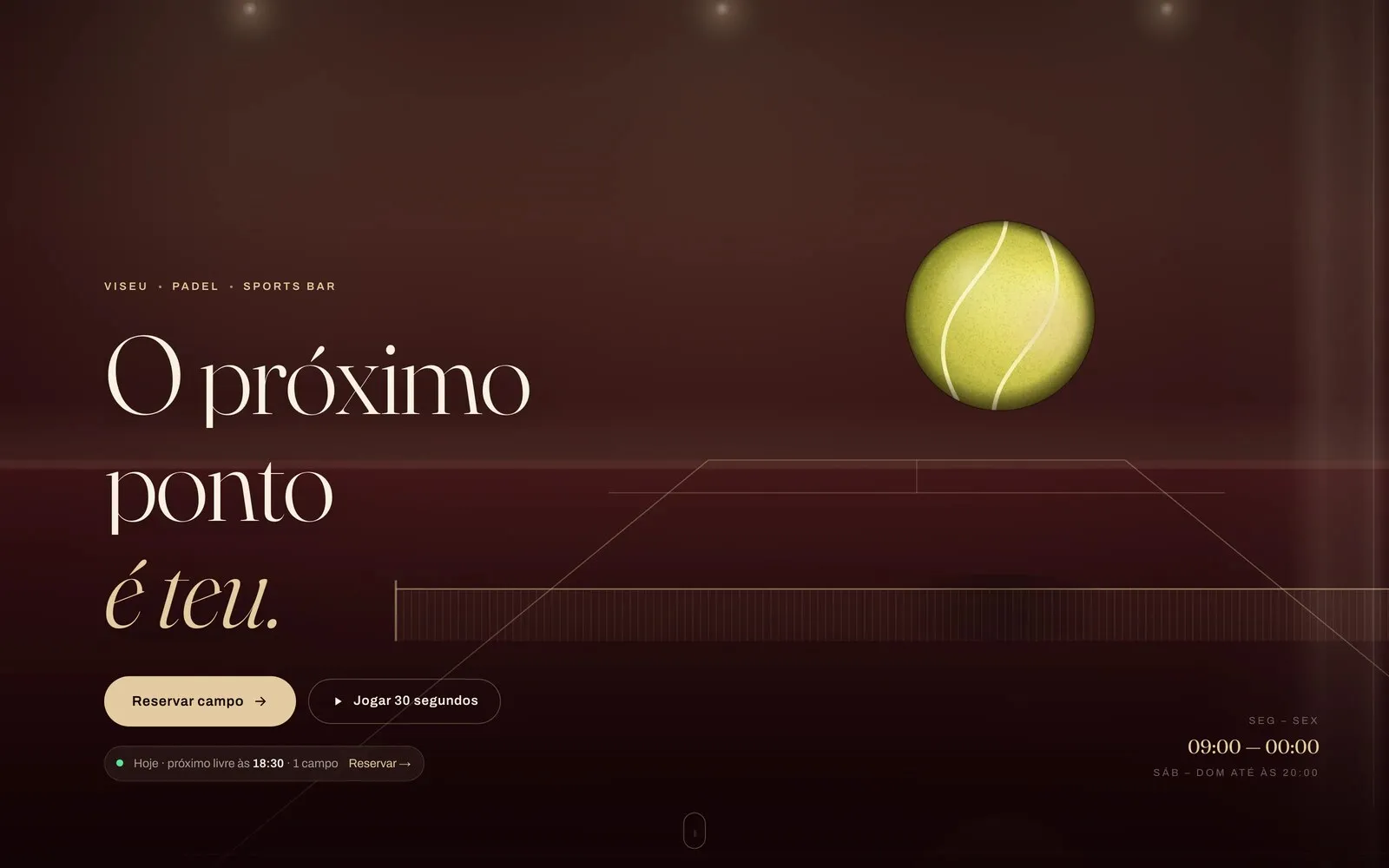 Padel Viseu — desktop view